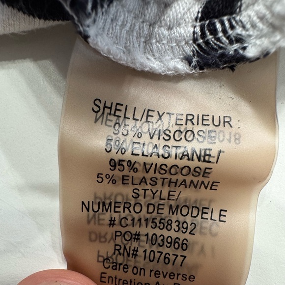 Alice + Olivia Women’s Size Medium Black White Striped Jersey Tunic Dress - Picture 3 of 7